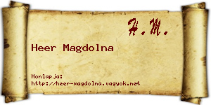 Heer Magdolna névjegykártya